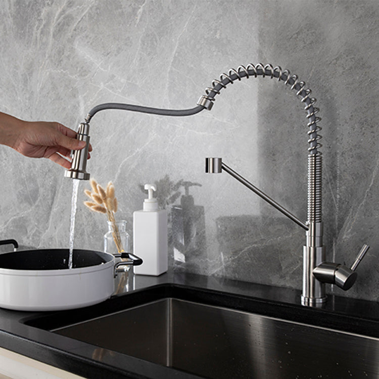 YUKON™ GF410 Commercial Style Single-Handle Kitchen Sink Faucet with Pull-Down Sprayer