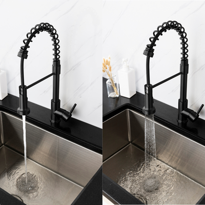 Commercial Style Single-Handle Kitchen Sink Faucet with Pull-Down Sprayer