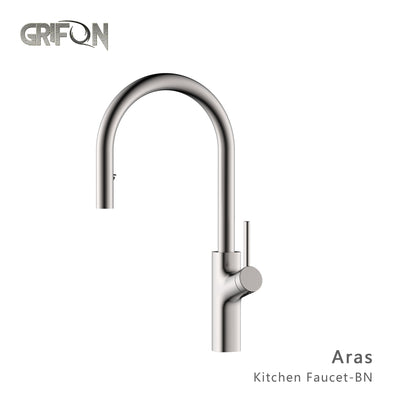 ARAS™ GF404 Contemporary Style Single-Handle Kitchen Sink Faucet with Pull-Down Sprayer