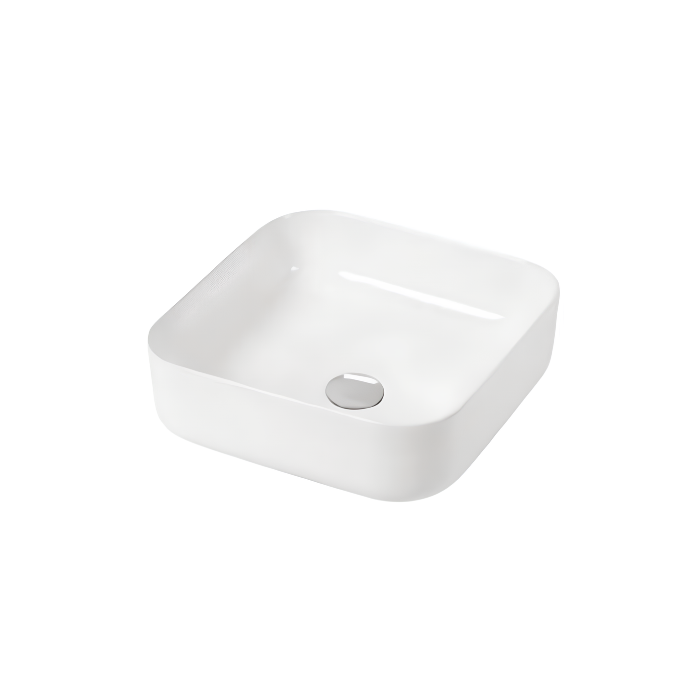 Sidney™ GS0468 – White Ceramic 15,4” - Square Vessel sink -  Bathroom Sink