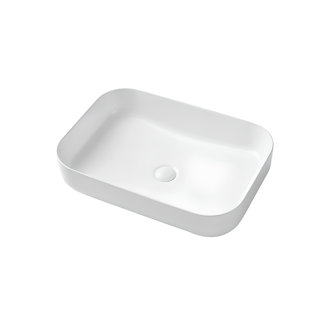 SIDNEY™GS0493 – Rectangular Vessel Ceramic Bathroom Sink - 19,5"-  White - Bathroom Sink