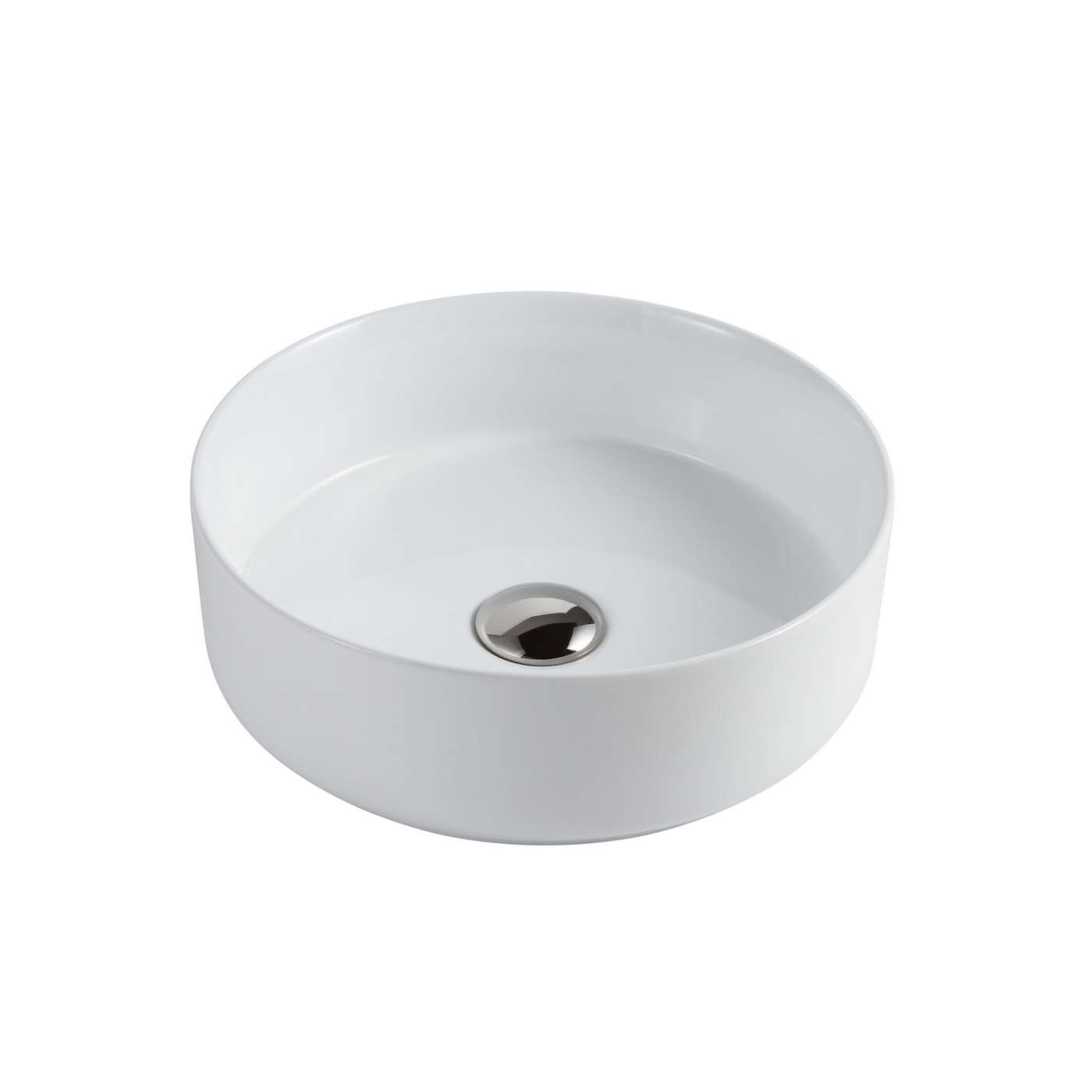 SIDNEY™GS0499 – Round Vessel Ceramic Bathroom Sink - 14,2"- Black & White- Bathroom Sink