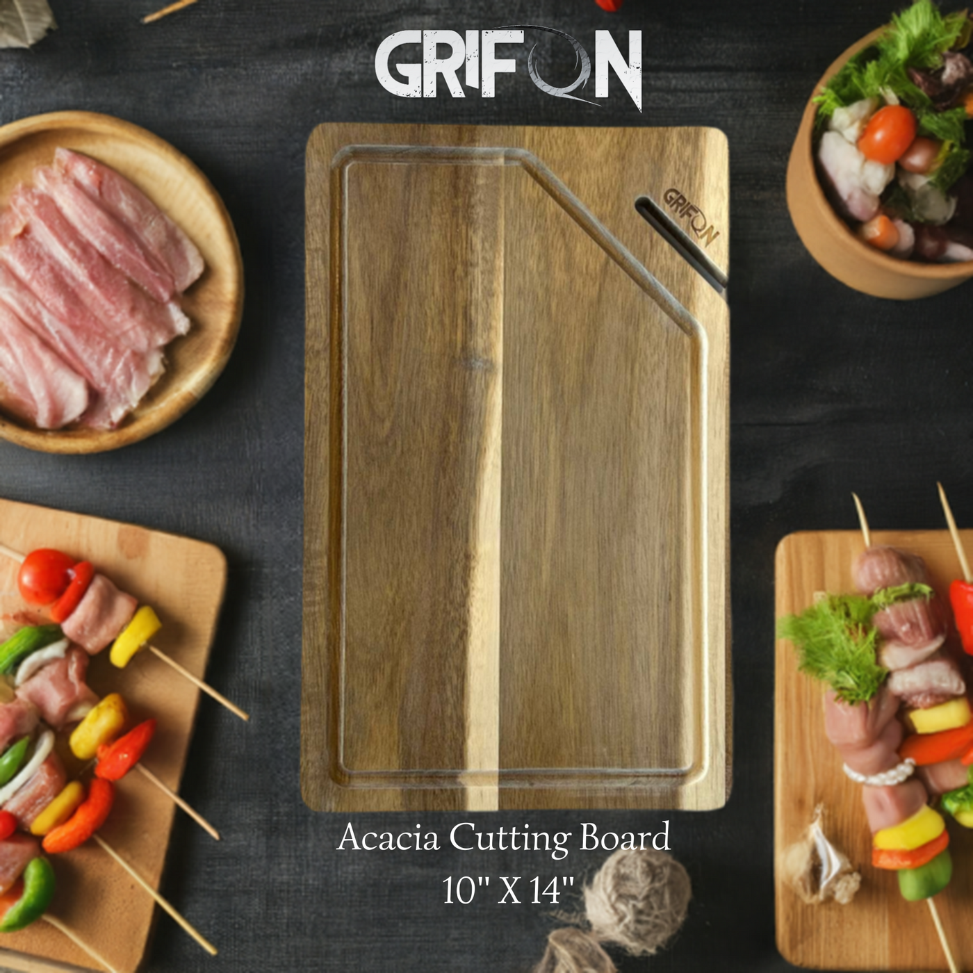 Acacia Wood Sink Cutting Board