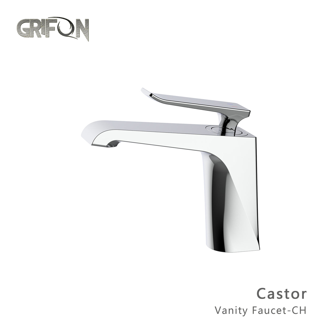 CASTOR™ GF704 Robinet de lavabo de salle de bain à poignée unique de style contemporain