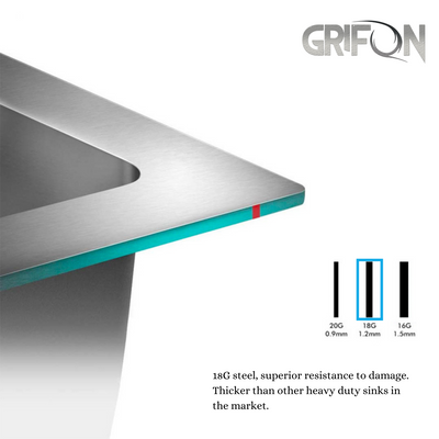 Eterna™ GS328 - Stainless Steel 28" Double bowl 60/40 Undermount Standard Kitchen sink with accessories