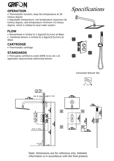 ADRIANNA THERMOSTATIC SHOWER SET - GSS820