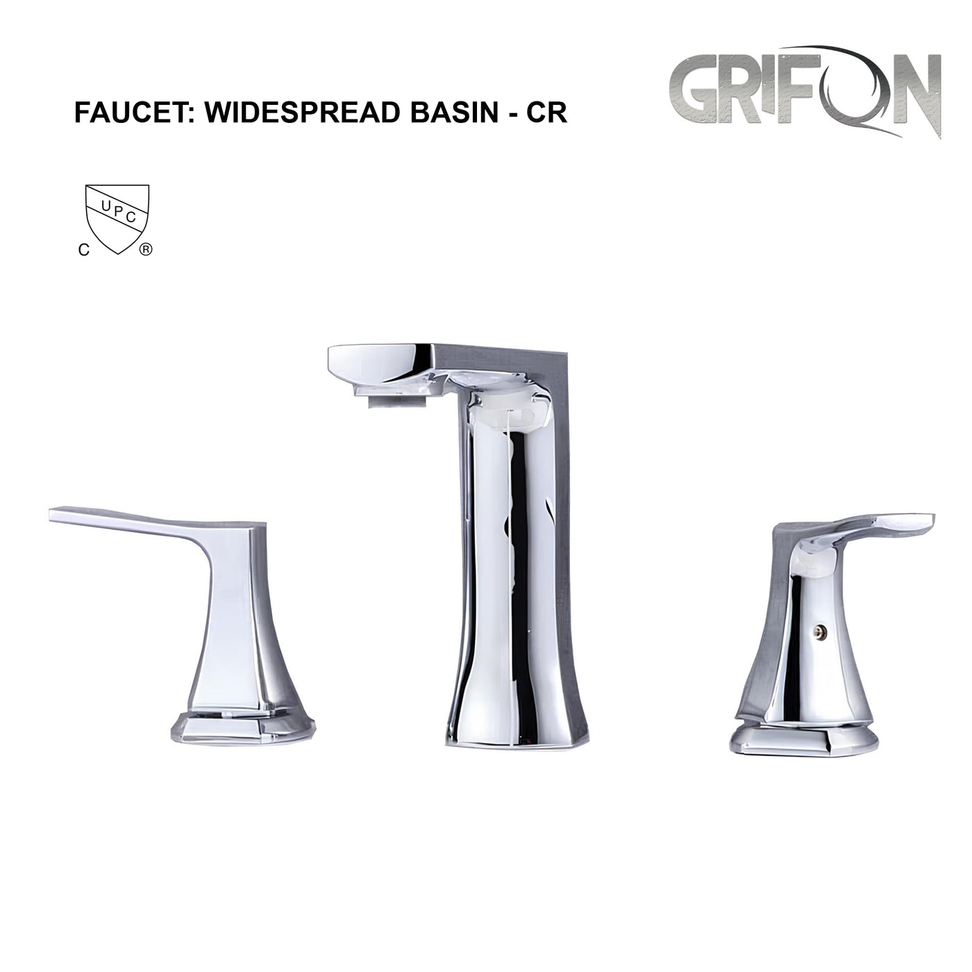 Widespread Basin Faucet – Solid Brass Construction – Chrome