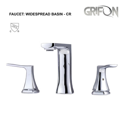 Widespread Basin Faucet – Solid Brass Construction – Chrome