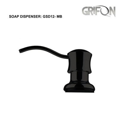 DISTRIBUTEUR DE SAVON - GSD12 Distributeur de savon et de lotion de cuisine en acier inoxydable noir
