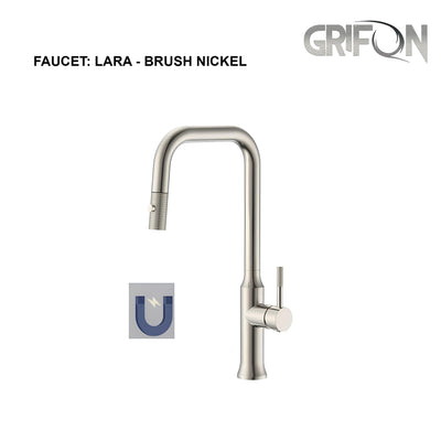 LARA™ Contemporary Style Single-Handle - Matt black - Brushed Nickel - Brushed gold - Kitchen Sink Faucet with Pull-Down Sprayer