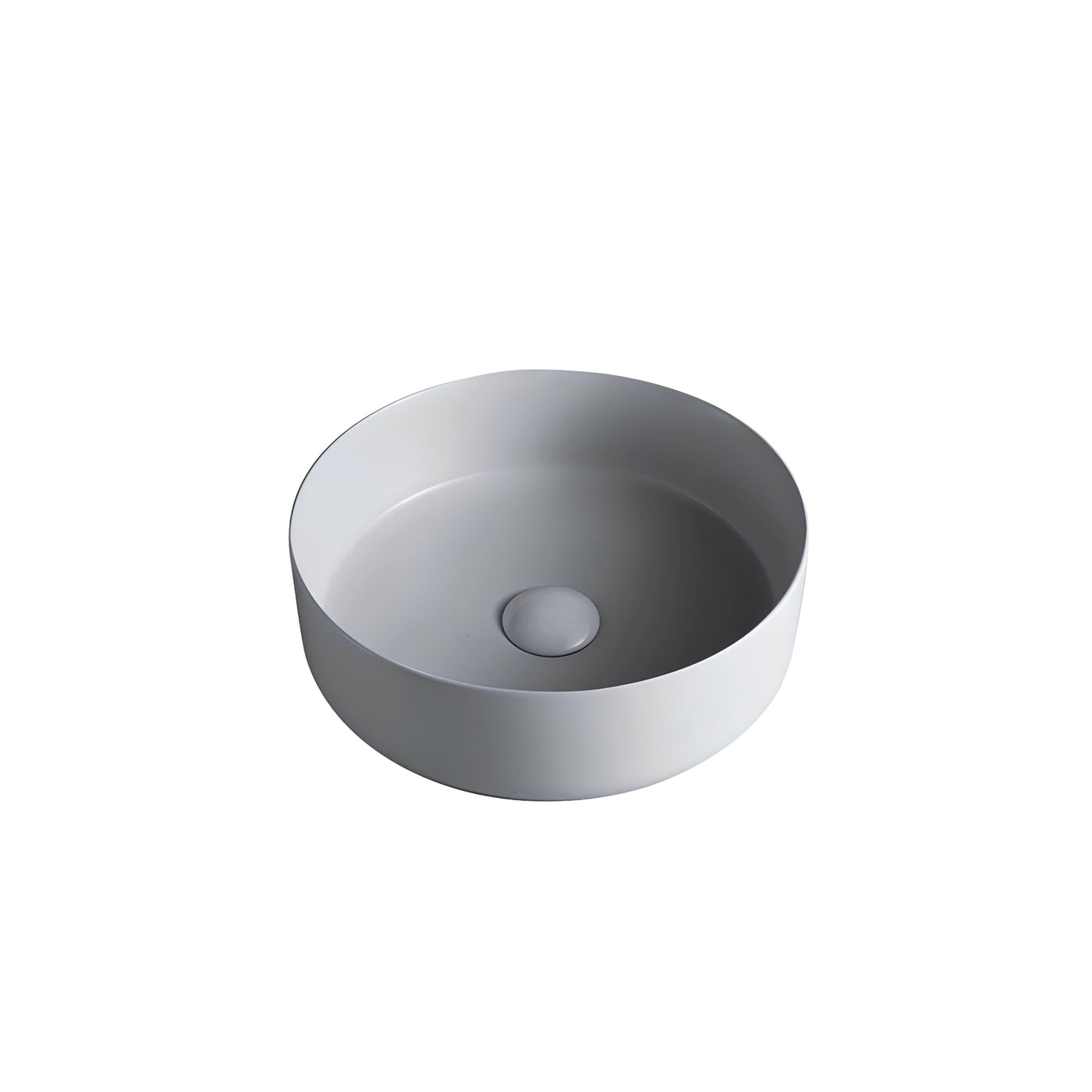 SIDNEY™GSO499 – Round Vessel Ceramic Bathroom Sink - 15"- Black marble & Grey - Bathroom Sink