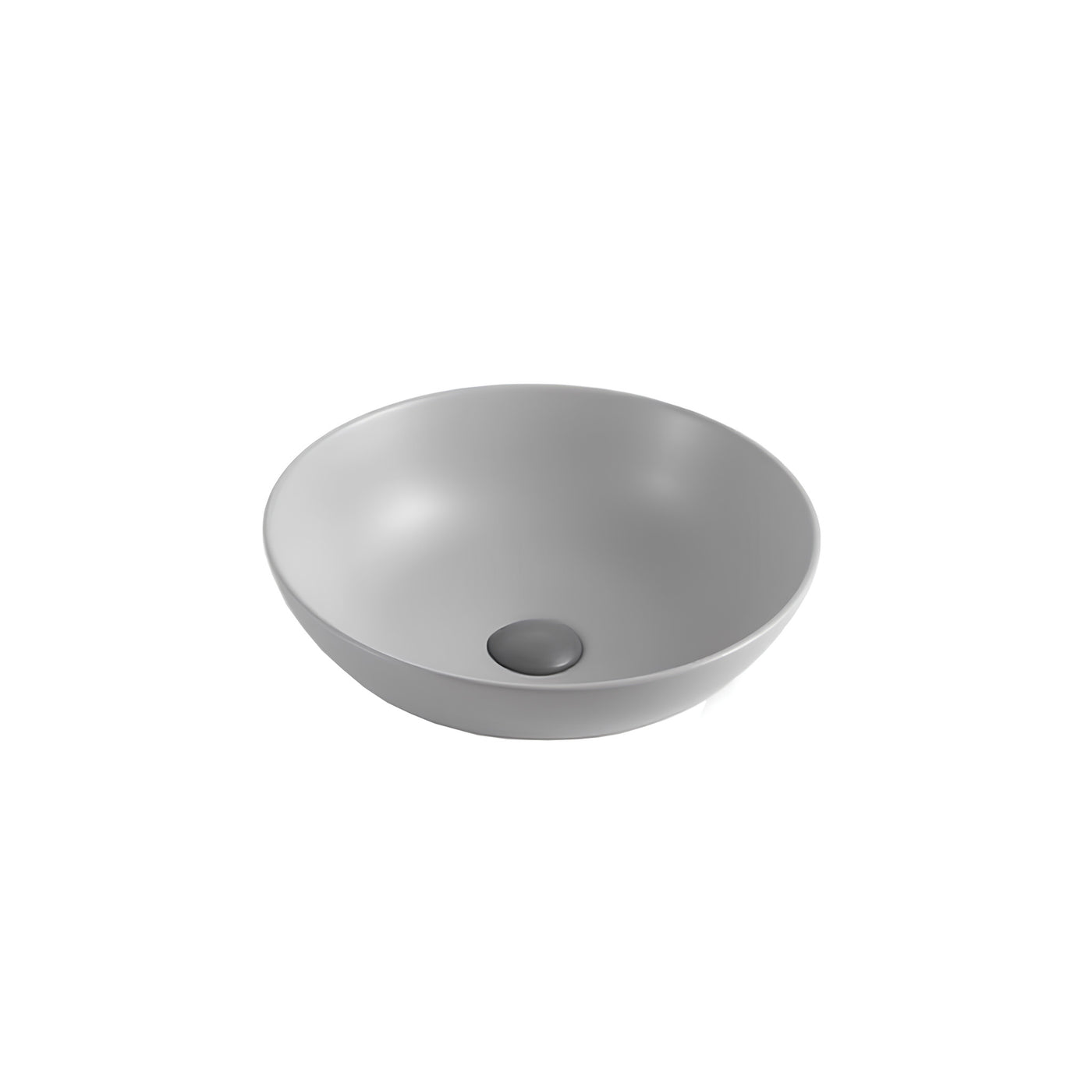 SIDNEY™ GSO601C-LG – Round Vessel Ceramic Bathroom Sink - 16"- Grey - Bathroom Sink