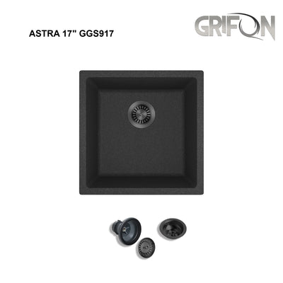 ASTRA 17" GGS917 - Granite Sink 17" - Single Bowl Undermount  - Kitchen Sink