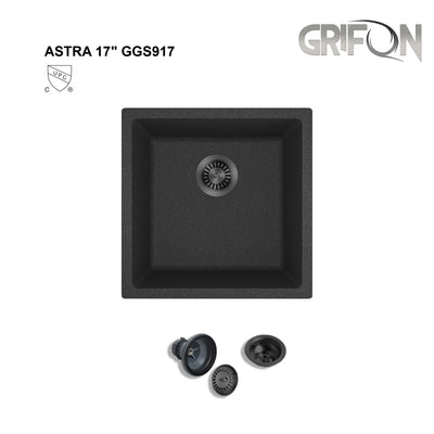 ASTRA 17" GGS917 - Granite Sink 17" - Single Bowl Undermount  - Kitchen Sink