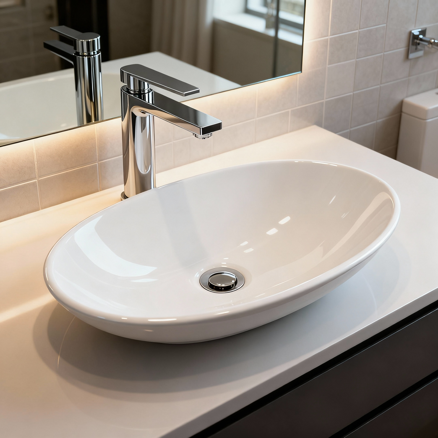 Casa Blanca™ GS0584 Round Vessel 19,7-in Ceramic Bathroom Sink in White