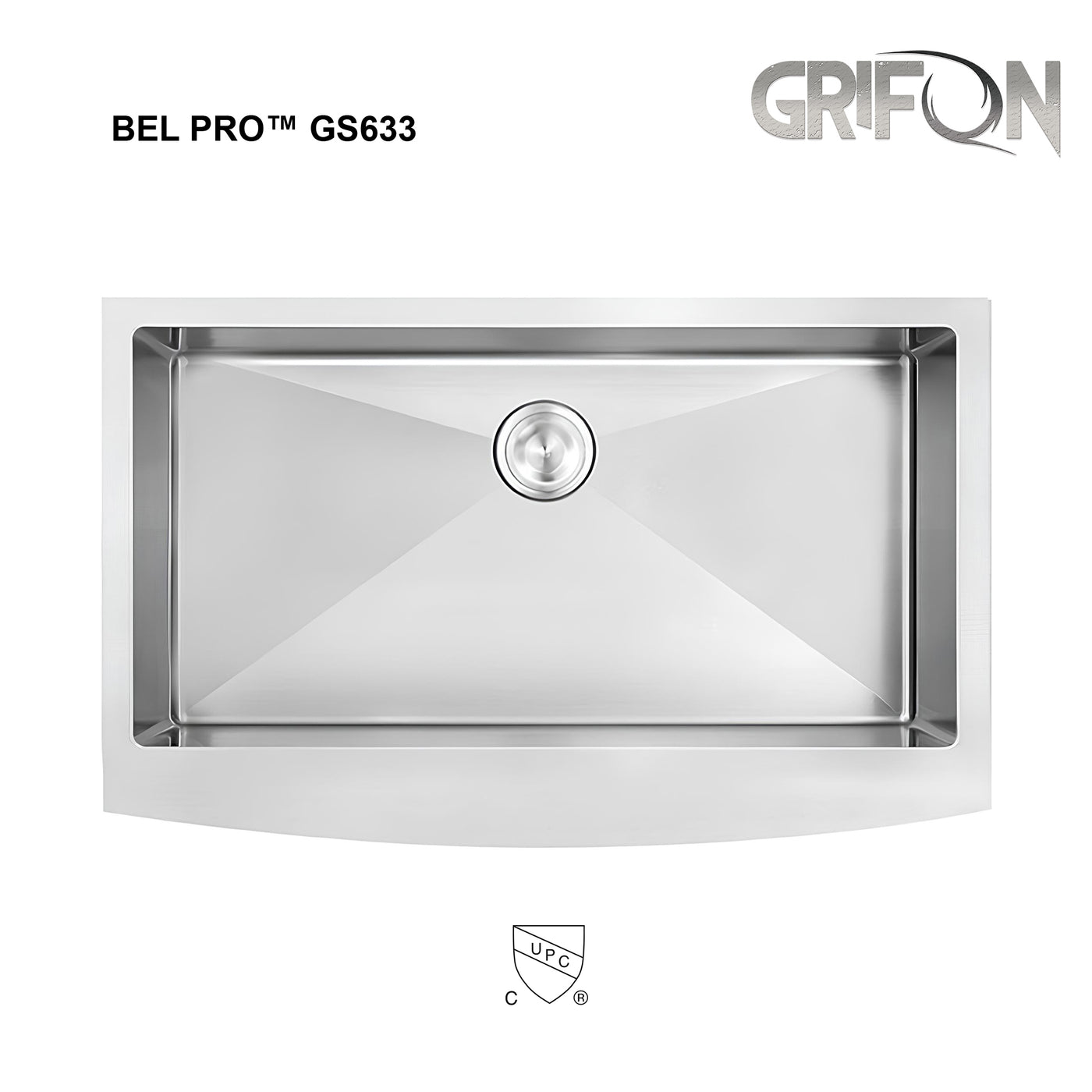Bel Pro™ GS633 Stainless steel 33" Single Bowl Apron Kitchen Sink.