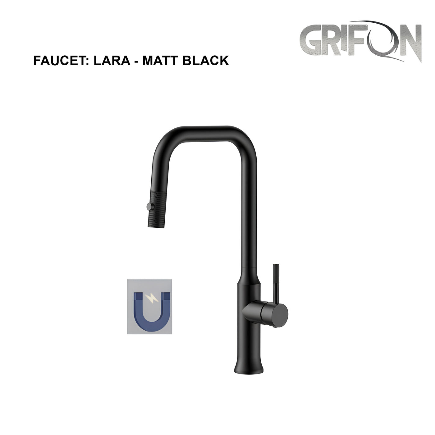 LARA™ Contemporary Style Single-Handle - Matt black - Brushed Nickel - Brushed gold - Kitchen Sink Faucet with Pull-Down Sprayer