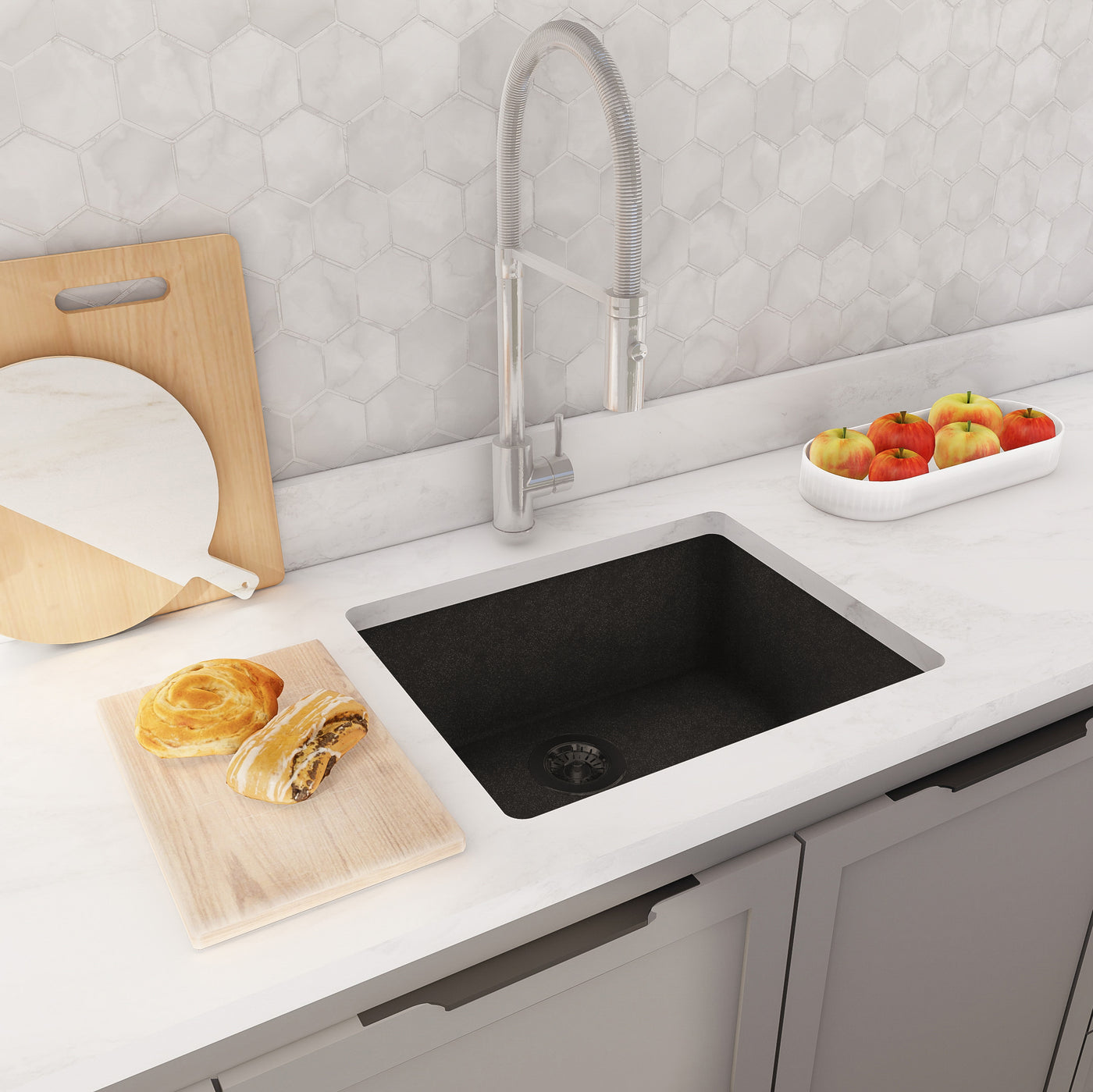 HILDA  21"  GGS 921  - Granite Sink 21" - Single Bowl Undermount - Kitchen Sink