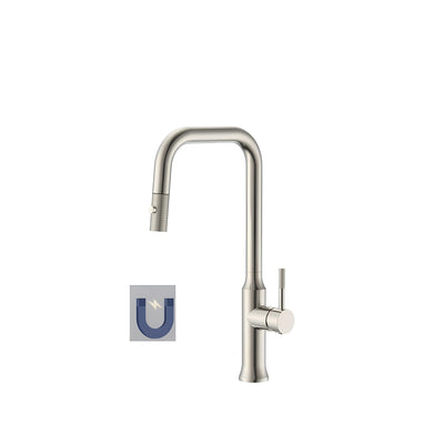LARA™ Contemporary Style Single-Handle - Matt black - Brushed Nickel - Brushed gold - Kitchen Sink Faucet with Pull-Down Sprayer
