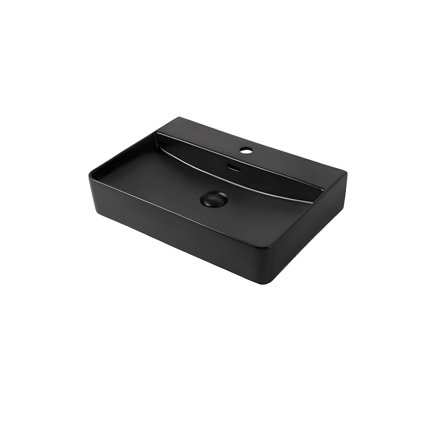 LISBON™  GSO478-YA – Black Ceramic 20” - Rectangular Vessel sink-  Bathroom Sink