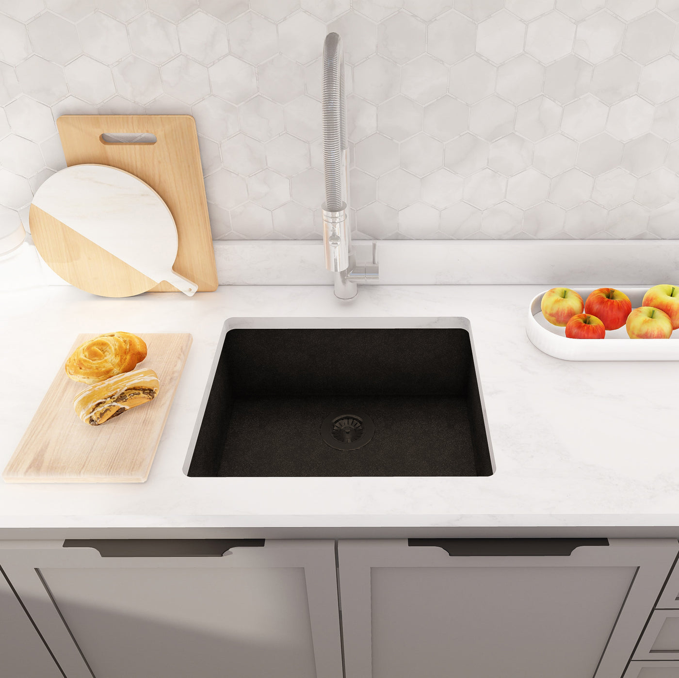 HILDA  21"  GGS 921  - Granite Sink 21" - Single Bowl Undermount - Kitchen Sink