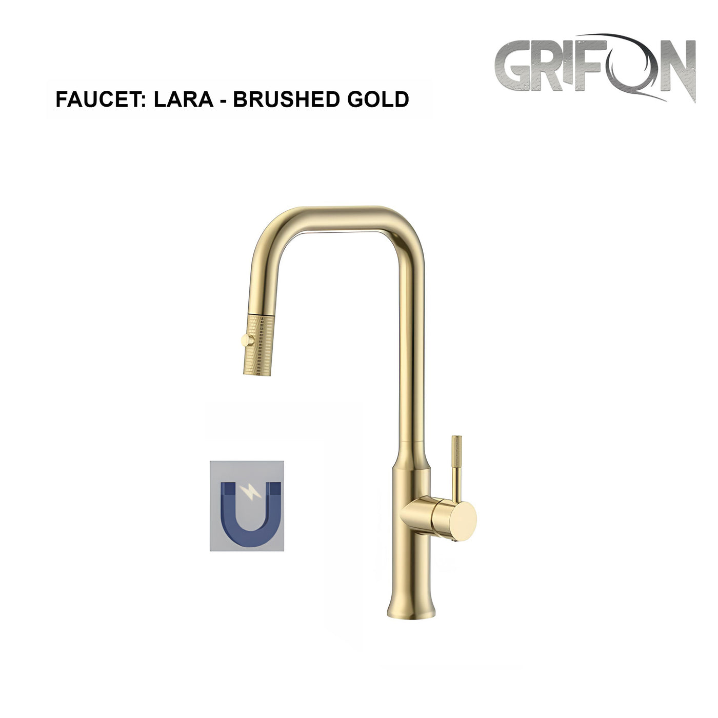 LARA™ Contemporary Style Single-Handle - Matt black - Brushed Nickel - Brushed gold - Kitchen Sink Faucet with Pull-Down Sprayer