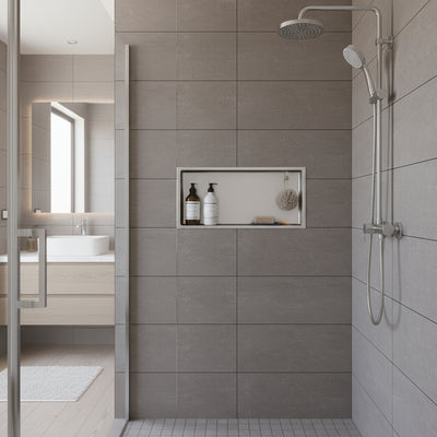 NICHE DE DOUCHE - GN2412-BN Niche de douche murale à cuve unique en acier inoxydable