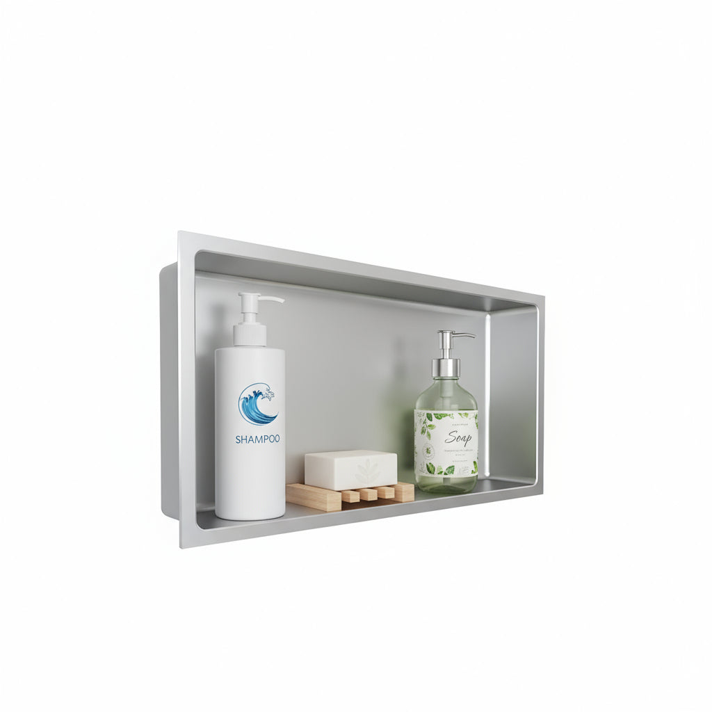 NICHE DE DOUCHE - GN2412-BN Niche de douche murale à cuve unique en acier inoxydable