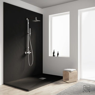 SERIES F™-  BEIGE - SHOWER BASE ARTIFICIAL STONE -60" x 36"-  Premium Solid Composite Stone