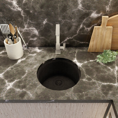 SMOKY 16" GGRS 916 - Granite Sink 16" - Single Bowl Undermount - Kitchen Sink