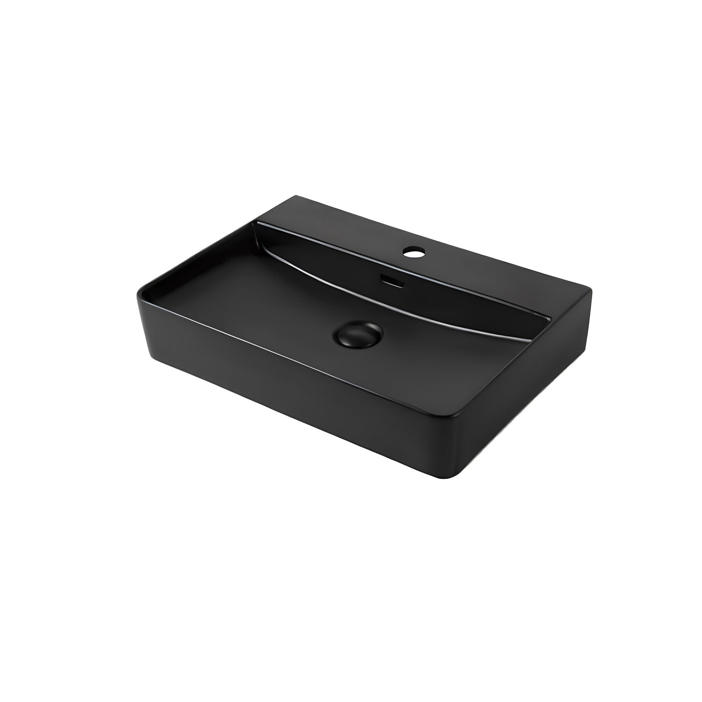 LISBON™ GSO479-YA – Black Ceramic 23” - Rectangular Vessel sink-  Bathroom Sink