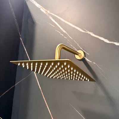ADRIANNA™ GSS820 – Thermostatic Shower Set – Matte Black - Chrome - Brushed Gold - Wall-Mounted Rain Shower Head with Handheld Spray