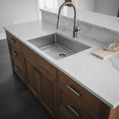 Eterna™ GS330 - Stainless Steel 30" Single bowl Undermount Standard Kitchen sink with accessories