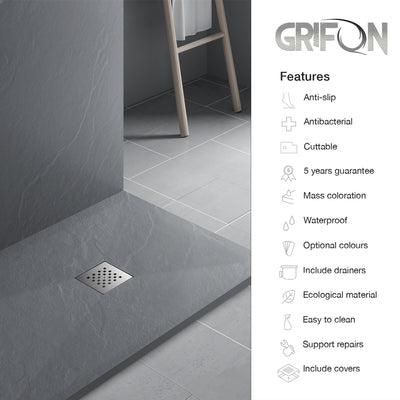 SHOWER BASE ARTIFICIAL STONE - SERIES F LIGHT GREY