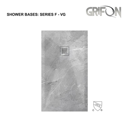 SERIES F™- SHOWER BASE ARTIFICIAL STONE - 60" x 36" -  Premium Solid Composite Stone