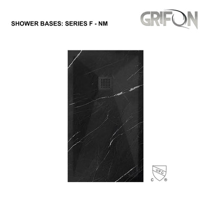 SERIES F™- SHOWER BASE ARTIFICIAL STONE - 60" x 36" -  Premium Solid Composite Stone