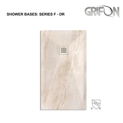 SERIES F™- SHOWER BASE ARTIFICIAL STONE - 60" x 36" -  Premium Solid Composite Stone