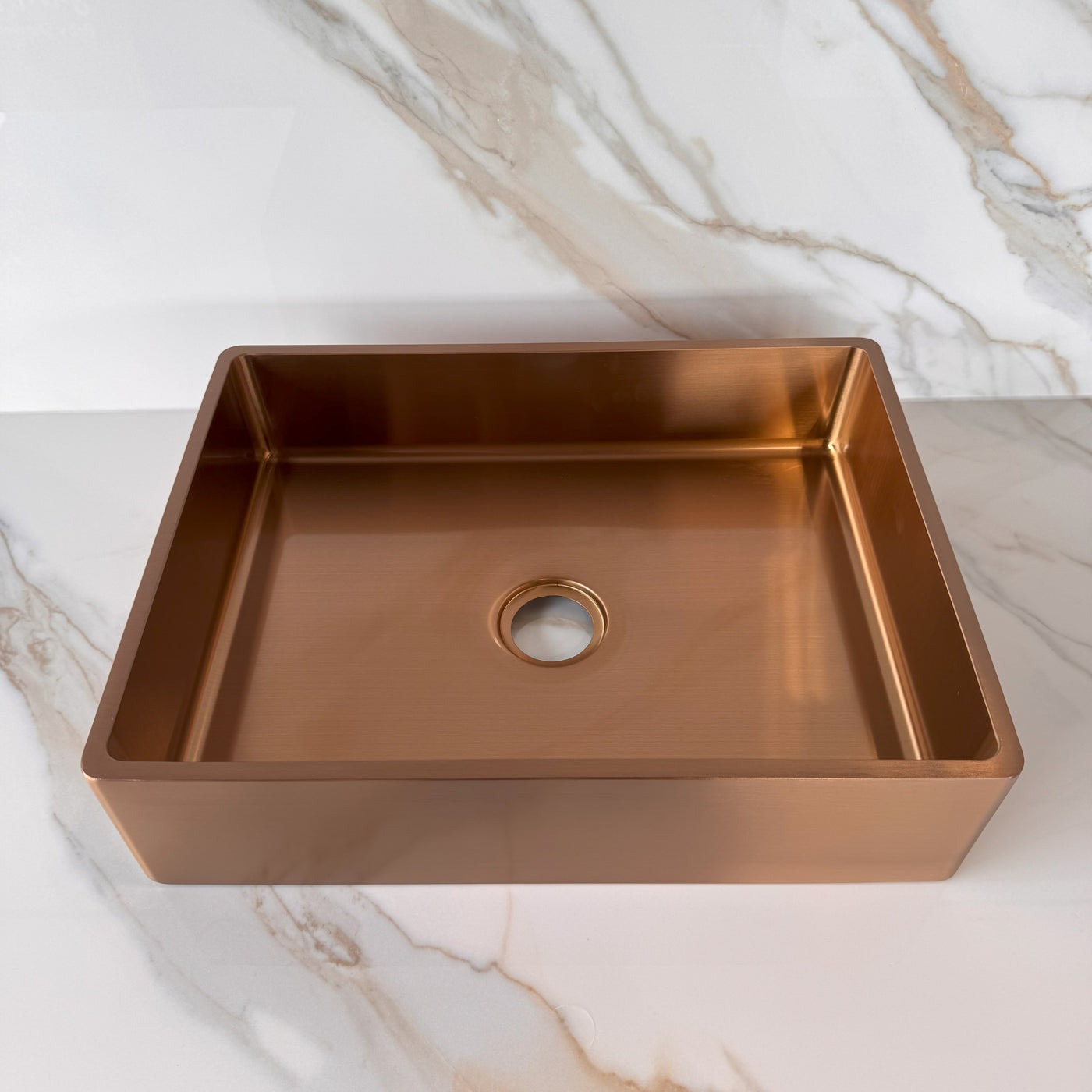 KOKO™ – Single Bowl Rectangular Stainless Steel - 16"x12"- Black & Rose Gold - Bathroom Sink