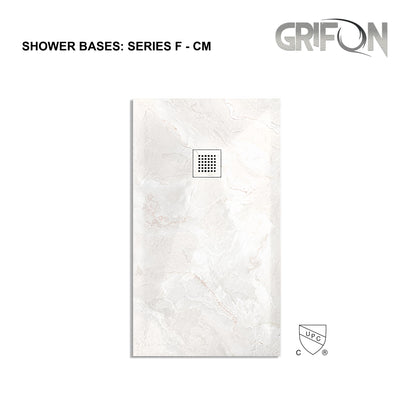 SERIES F™- SHOWER BASE ARTIFICIAL STONE - 60" x 36" -  Premium Solid Composite Stone