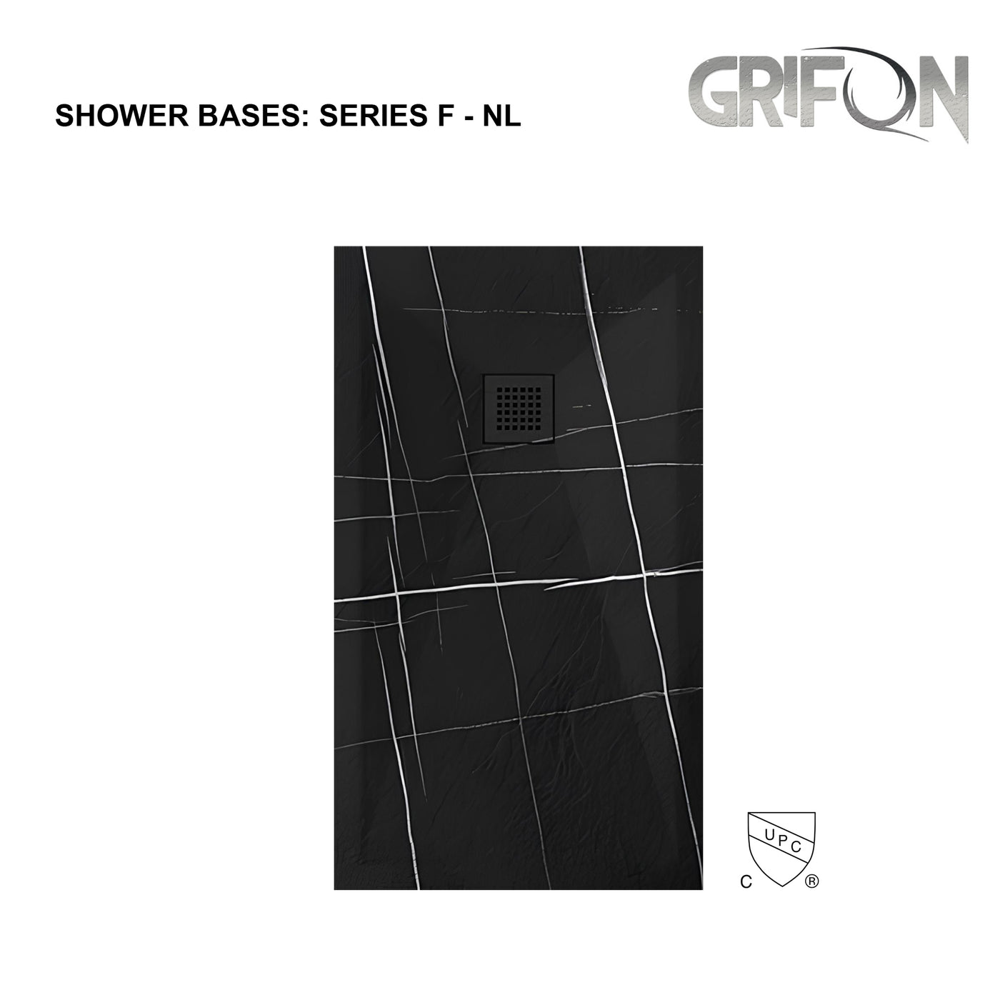 SERIES F™- SHOWER BASE ARTIFICIAL STONE - 60" x 36" -  Premium Solid Composite Stone