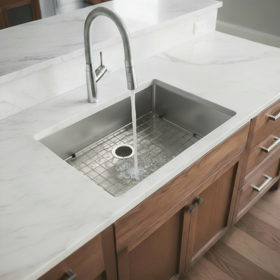 Eterna™ GS330 - Stainless Steel 30" Single bowl Undermount Standard Kitchen sink with accessories
