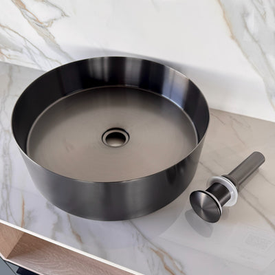 ROKO™ – Single Bowl Rectangular Stainless Steel - 15"- Black & Rose Gold - Bathroom Sink