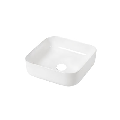 Sidney™ GS0468 – White Ceramic 15,4” - Square Vessel sink -  Bathroom Sink