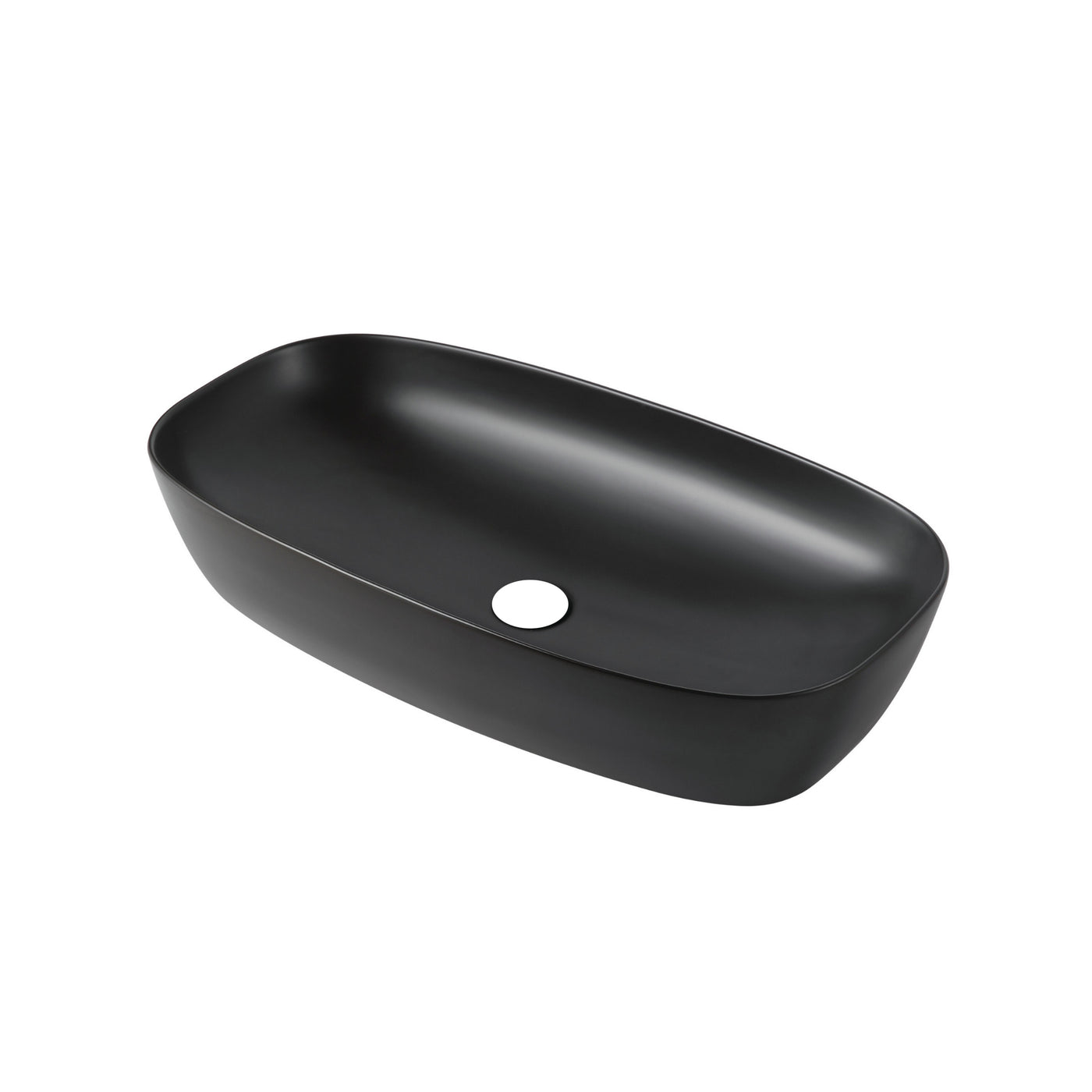 Lavabo de salle de bain rectangulaire en céramique Singapore™ GS0393-70YA, 27,6 po, noir