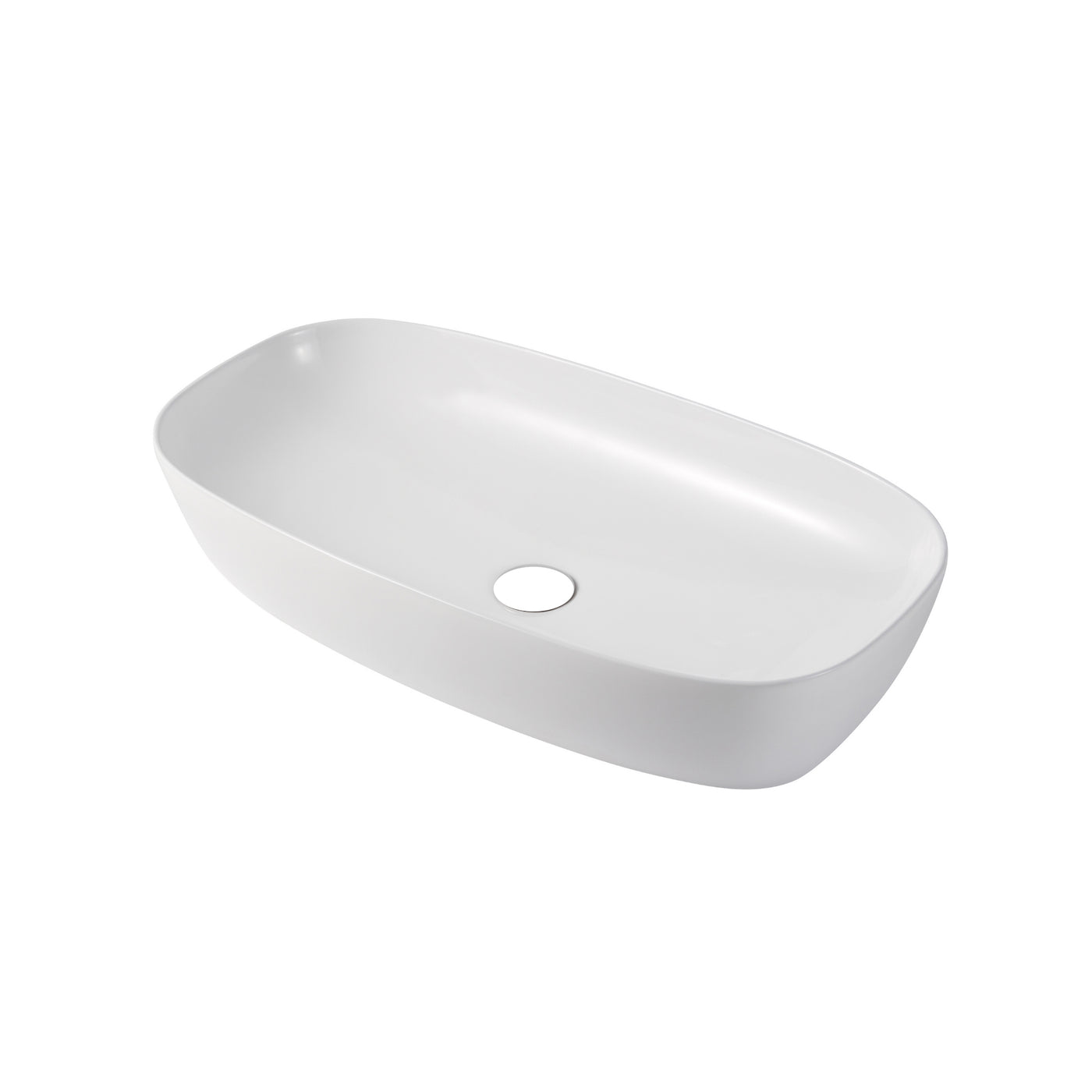 Lavabo de salle de bain en céramique rectangulaire Singapore™ GS0393 de 27,6 po en blanc