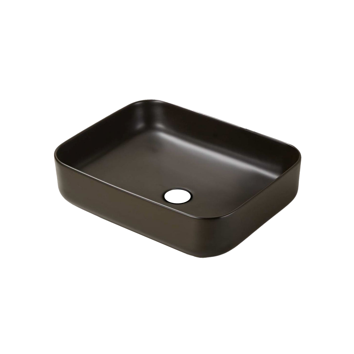 Lavabo de salle de bain en céramique rectangulaire 19,7 po Singapore™ GS0469-YA en noir