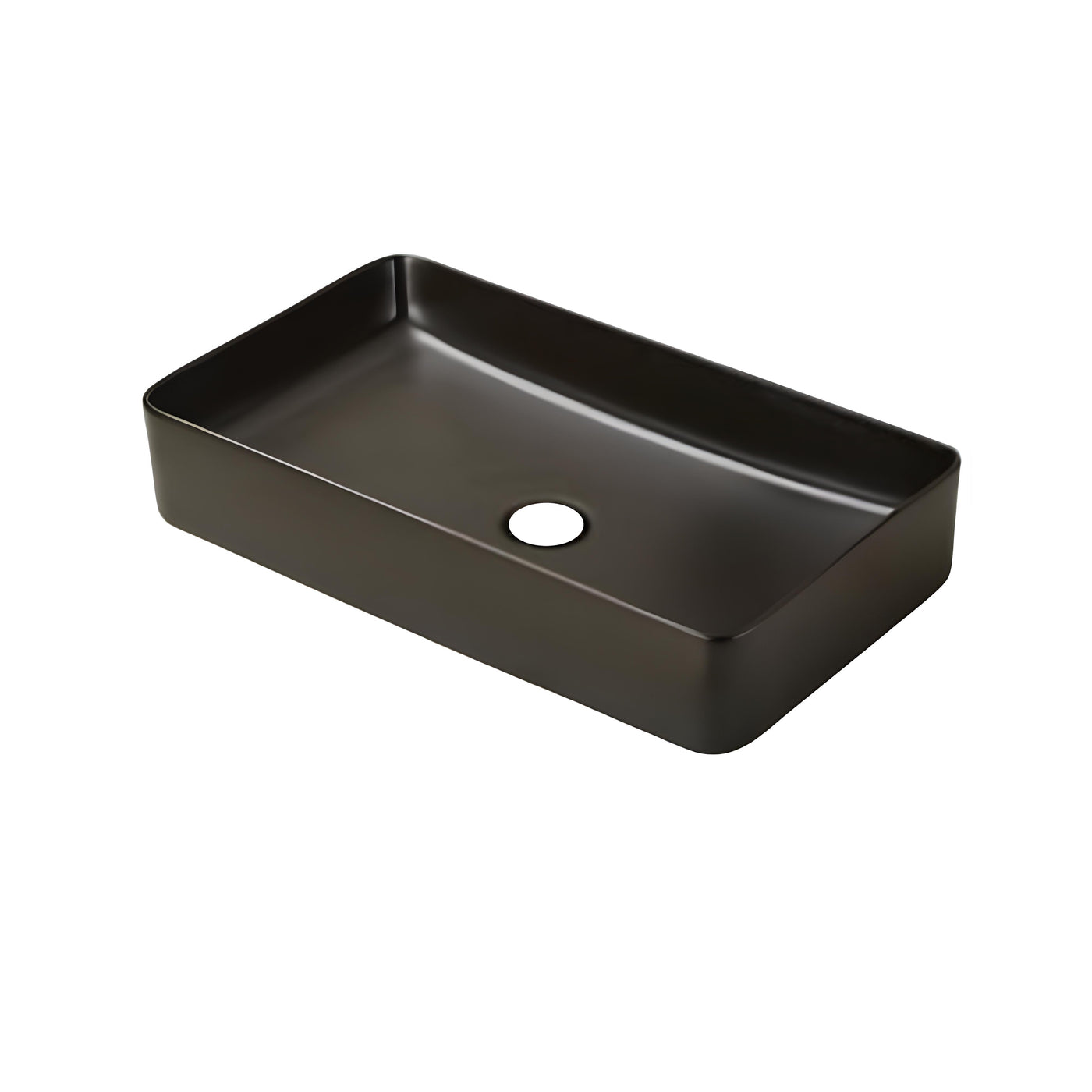 Lavabo de salle de bain en céramique rectangulaire Singapore™ GS0487-YA de 23,6 po en noir
