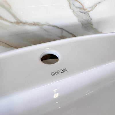 LISBON™ GS436-60 – White Ceramic 23,6” - Rectangular Vessel sink-  Bathroom Sink