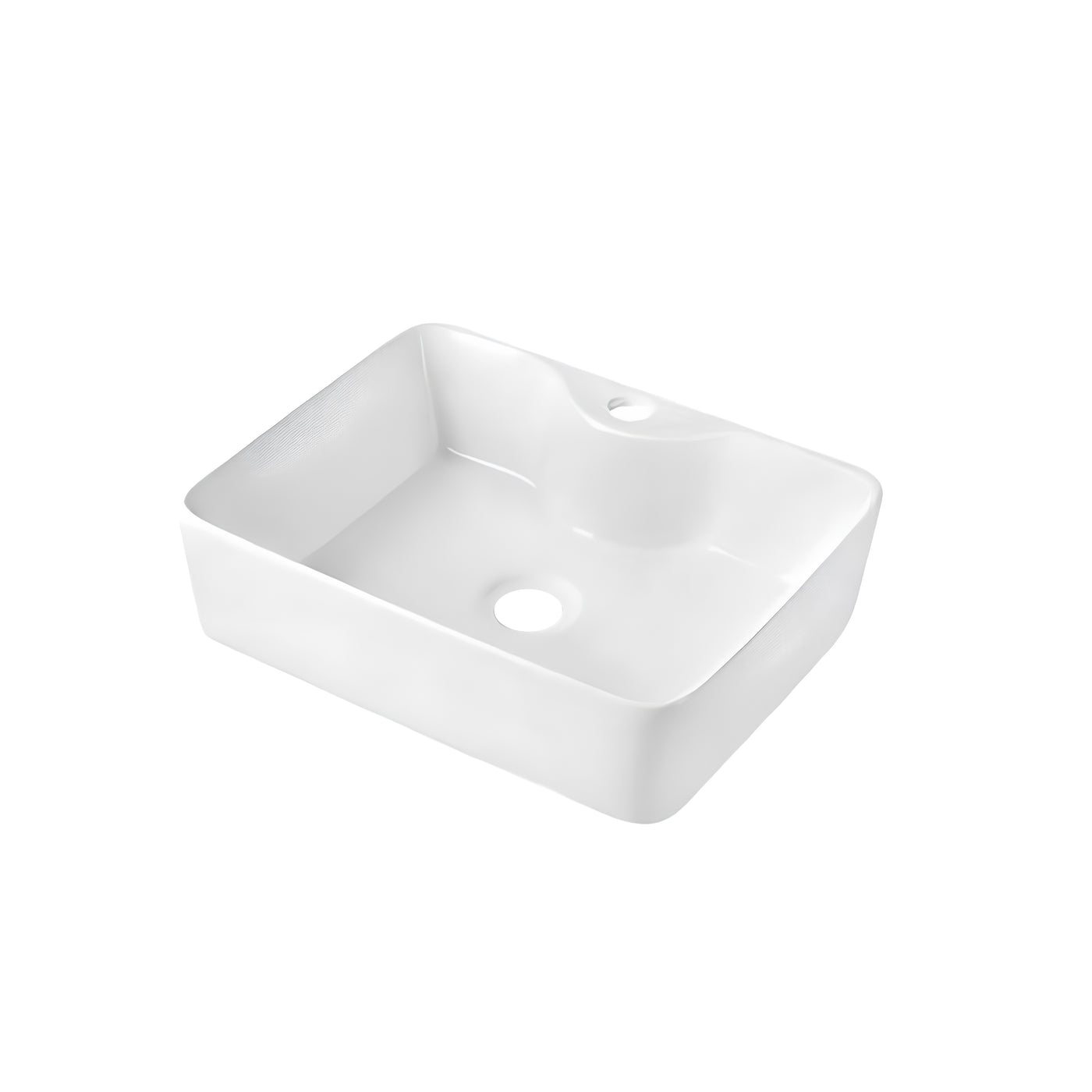 LISBON™ GS0599  – White Ceramic 19,7” - Rectangular Vessel sink  -  Bathroom Sink