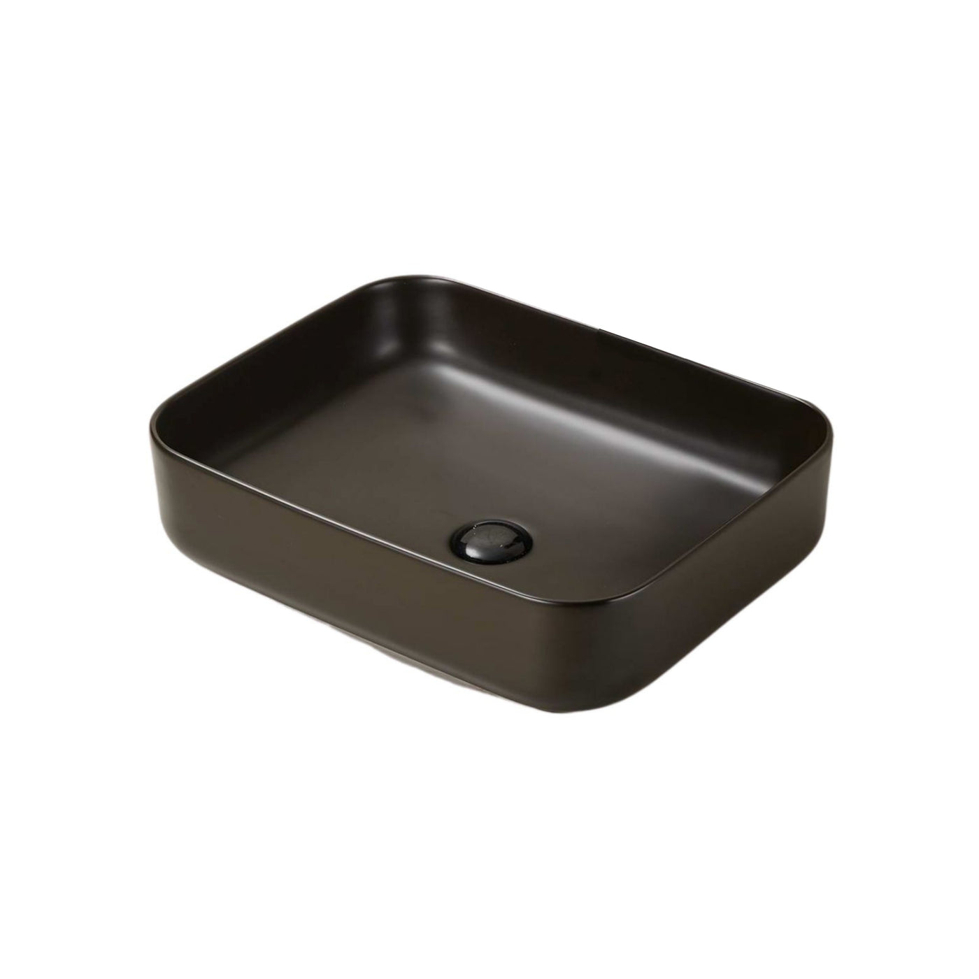 Singapore™ GS0469-YA – Rectangular Vessel Ceramic Bathroom Sink - 19,7"- Black - Bathroom Sink